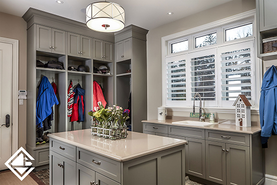 Family Mudroom with Custom Cabinetry