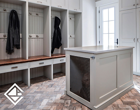 Mudroom with Built-In Dog Crate