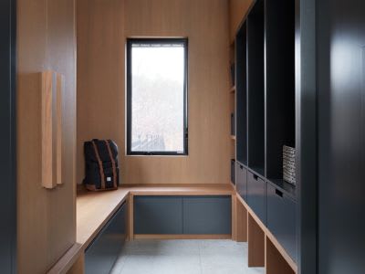 custom mudroom cabinets and shelves