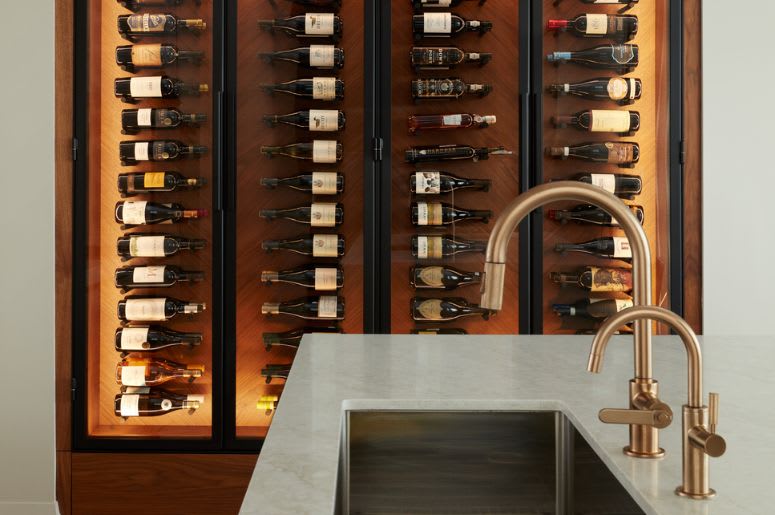 Custom wine bar with integrated lighting