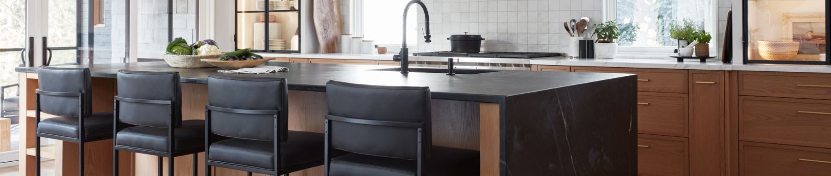 Kitchen Cabinet Island with 4 bar stools