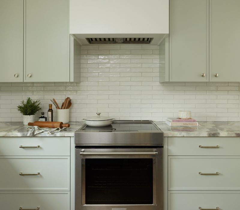 Close up details of kitchen in colour grey wisp