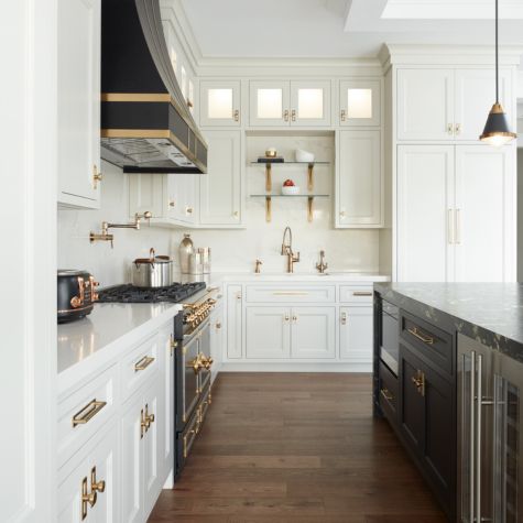 white corner kitchen cabinets in l-shape kitchen layout