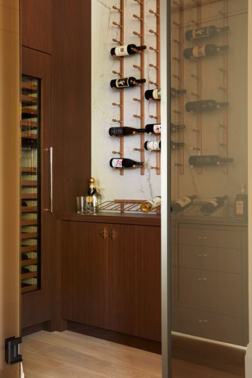 Walnut wood custom built bottle kitchen storage