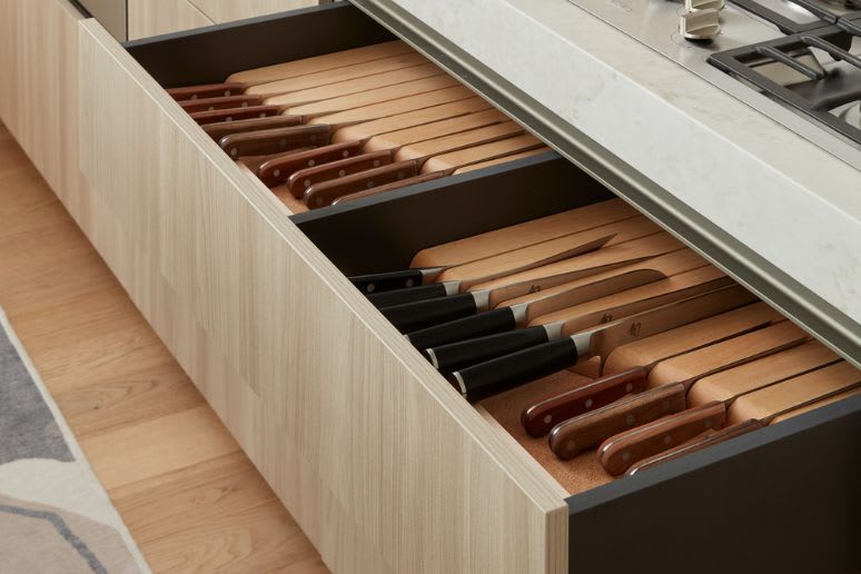 modern knife custom storage for kitchen drawer